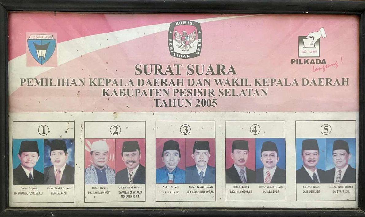 14. 2005_SURAT SUARA PEMILIHAN KEPALA DAERAH DAN WAKIL KEPALA DAERAH KABUPATEN PESISIR SELATAN