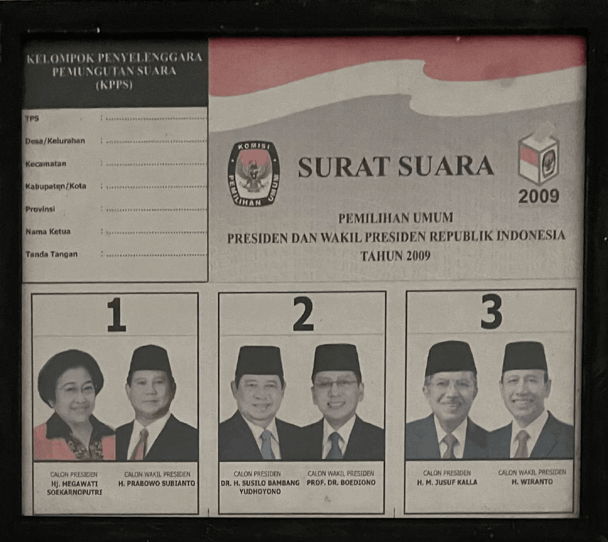 16. 2009_SURAT SUARA PRESIDEN DAN WAKIL PRESIDEN