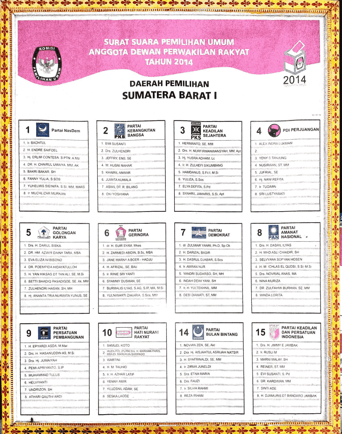 31. 2014_SURAT SUARA DPR SUMATERA BARAT 1