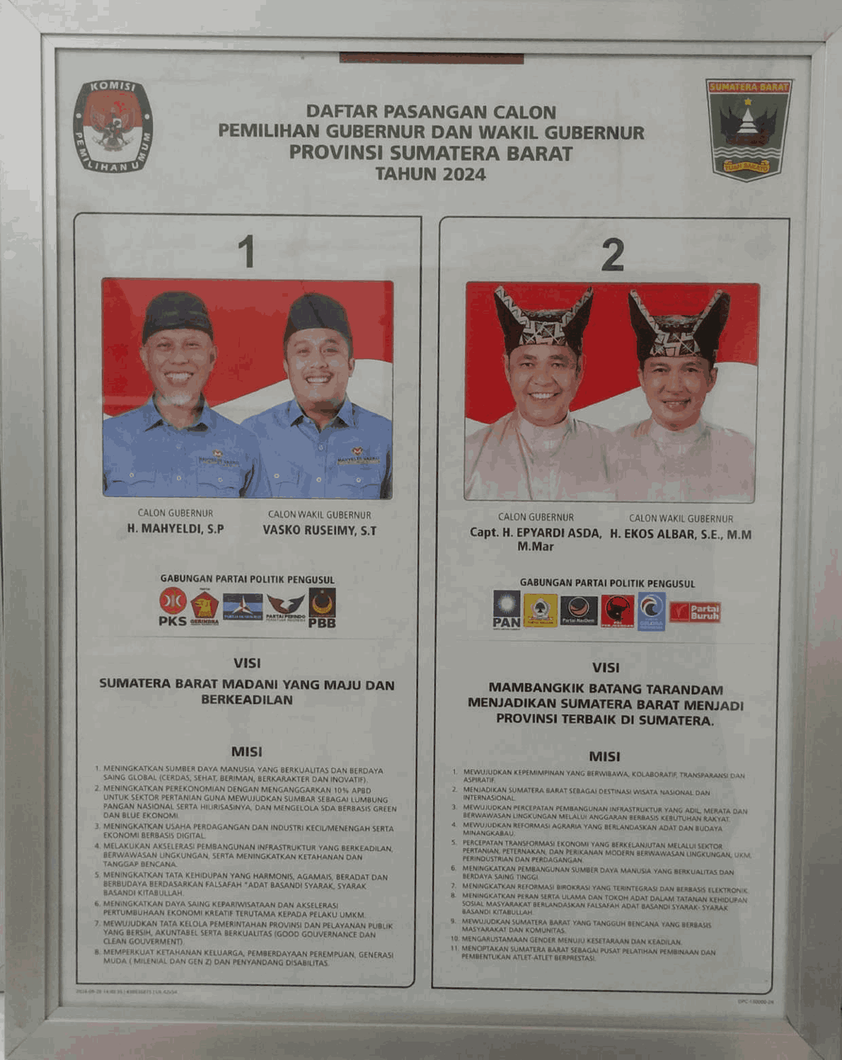 72. 2024_DPC GUBERNUR DAN WAKIL GUBERNUR SUMATERA BARAT